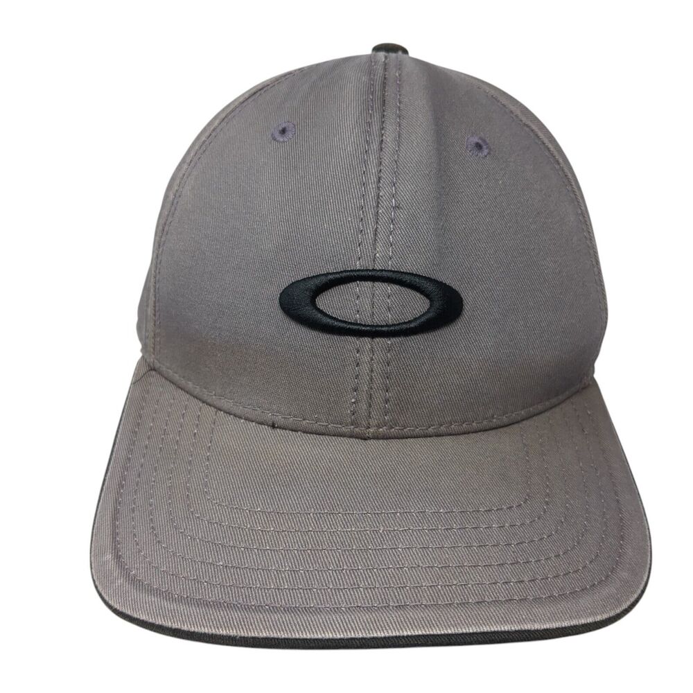 Oakley Snapback Hat Gray One Size Adjustable Embroidered Logo 6 Panel